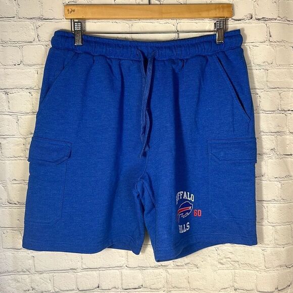 NFL Team Apparel Blue Buffalo Bills Sweatpants Shorts size L Large NEW - Picture 1 of 9